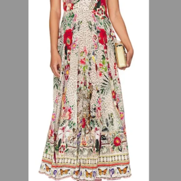 CAMILLA Silk Tie Front Maxi Dress - NEW- Leos Bouquet Sol - Picture 2 of 2